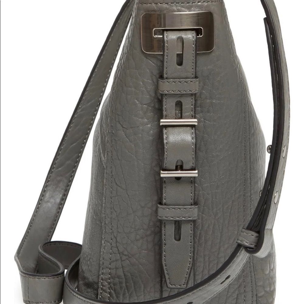 VINCE CAMUTO Gray Fava Leather Hobo - Picture 4 of 12